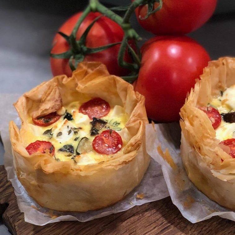 CARAMELIZED ONION, TOMATO AND MOZZARELLA FILO TART All Guides Recipes