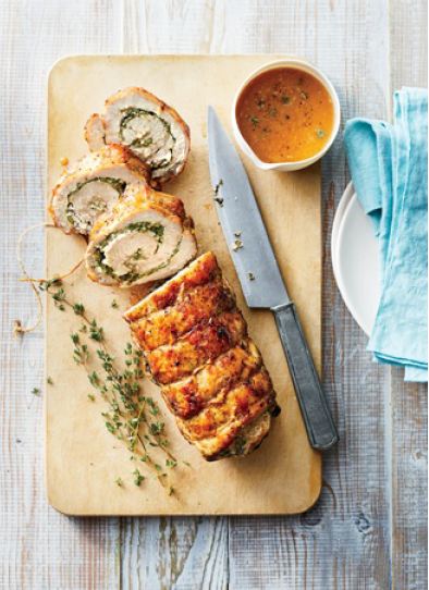 Pork Loin Stuffed with Spinach and Goat Cheese