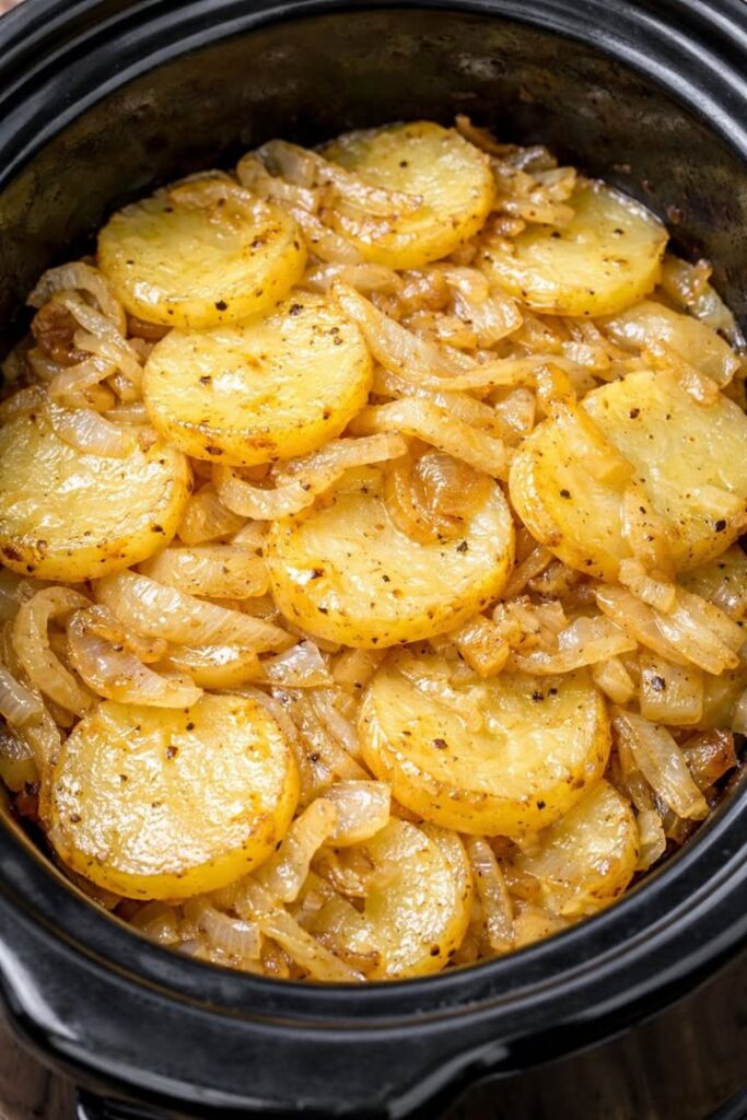 Slow Cooker Potato and Onion Bake
