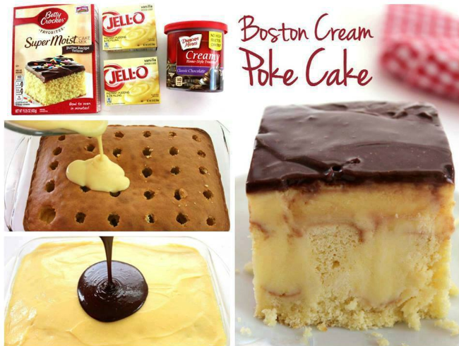 Boston Cream Poke Cake Recipe