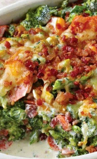 CREAMY BROCCOLI BACON BAKE