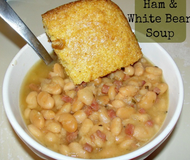 Slow Cooker Ham & White Beans