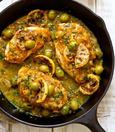 One Pan Moroccan Lemon Olive Chicken