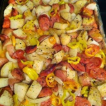 Oven-roasted Sausages, Potatoes, and Peppers