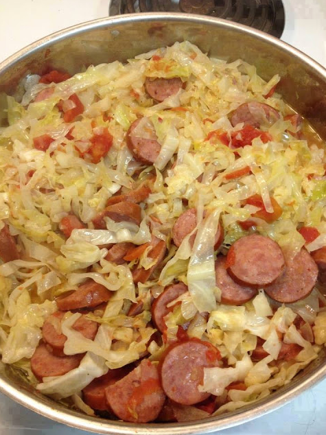 Potato Kielbasa Cabbage Skillet