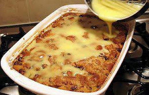 Grandma’s Old-Fashioned Bread Pudding with Vanilla Sauce!