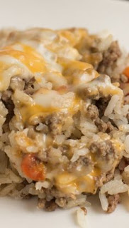 Cheesy Ground Beef and Rice Casserole