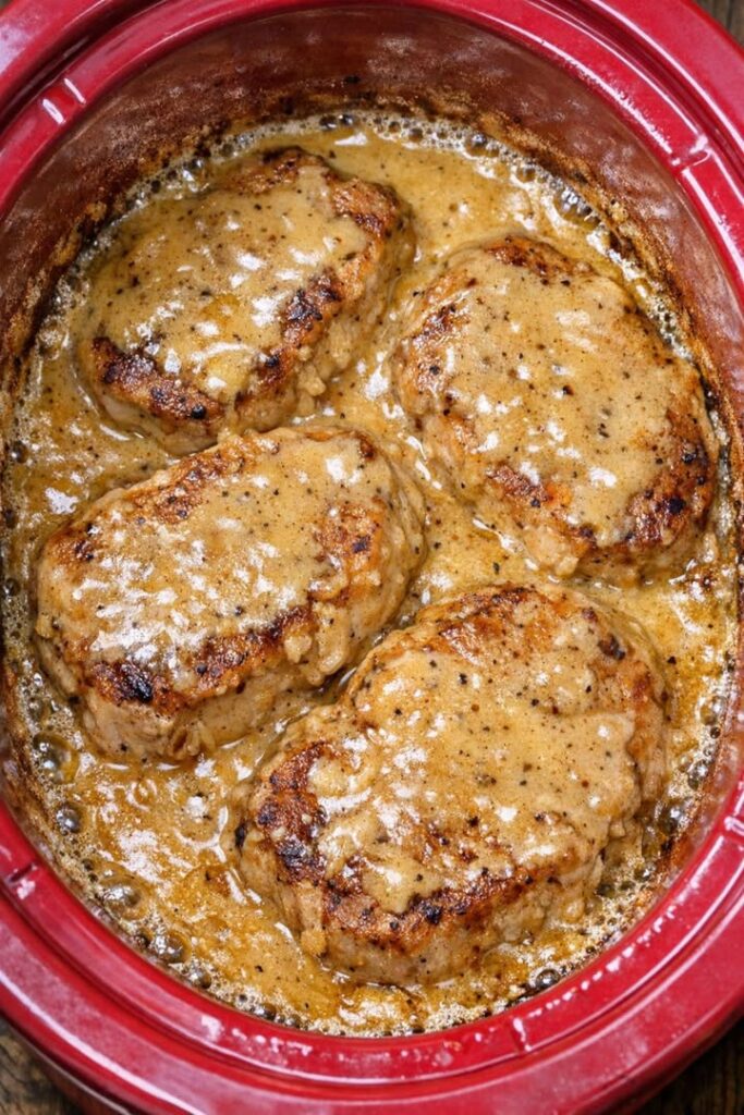Slow Cooker Pork Chops (with gravy)