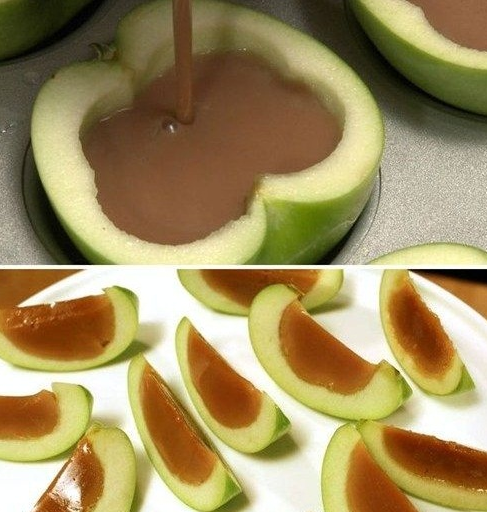 INSIDE OUT CARAMEL APPLES SLICES