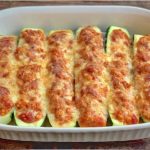 Low Carb Chicken Parmesan Stuffed Zucchini Boats