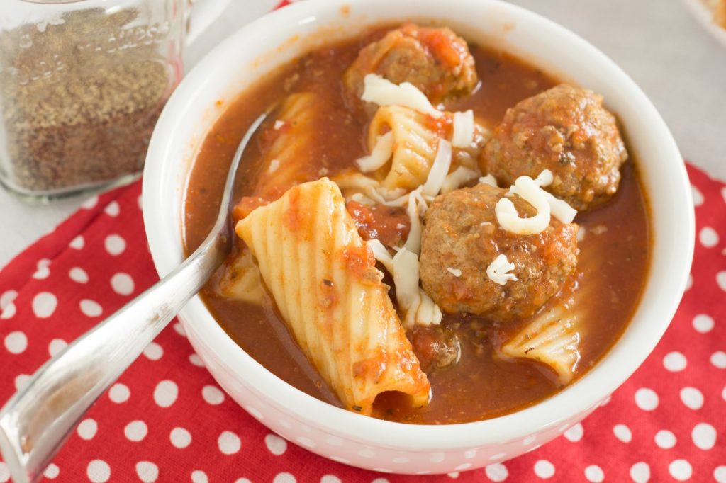 Rigatoni Meatball Soup