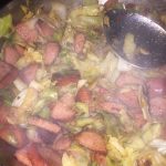 Fried cabbage with sausage
