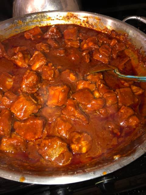 Costillitas en chile rojo