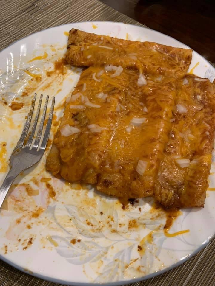 Simple cheese and onion enchiladas