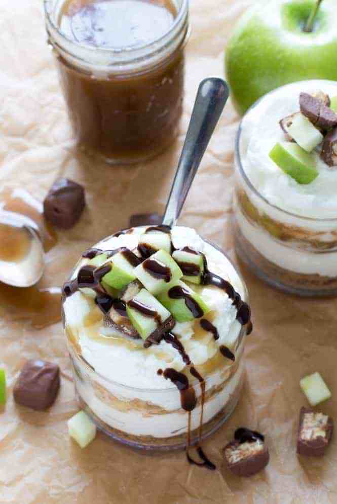 Cheesecake Stuffed Snickers Apple