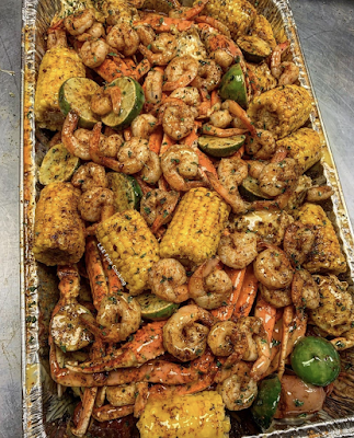 Crab Boil Platter with extra corn