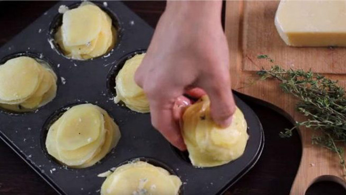 Slice Potatoes and Put Them in
