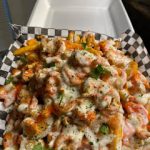 Crab shrimp crawfish my cheese sauce