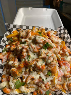 Crab shrimp crawfish my cheese sauce