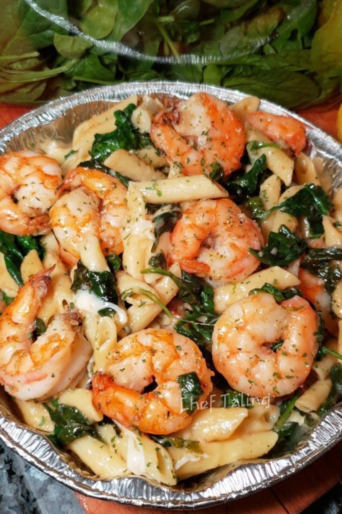 Garlic Shrimp Pasta Bake