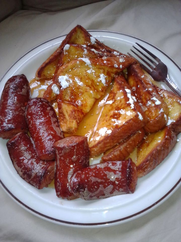 French Toast on the Grill with Sausages