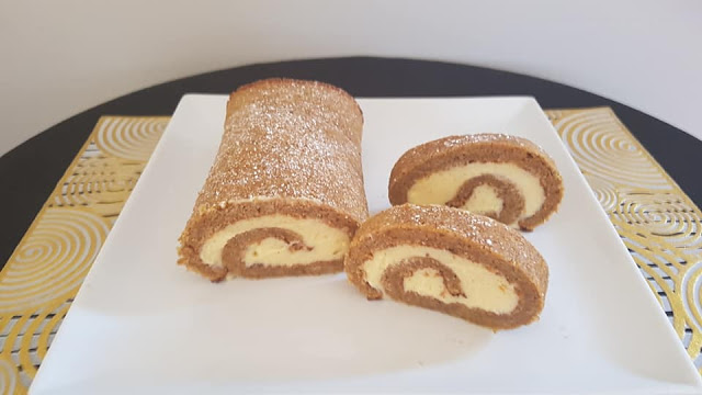 Carrot Cake Roll with Cream Cheese Filling