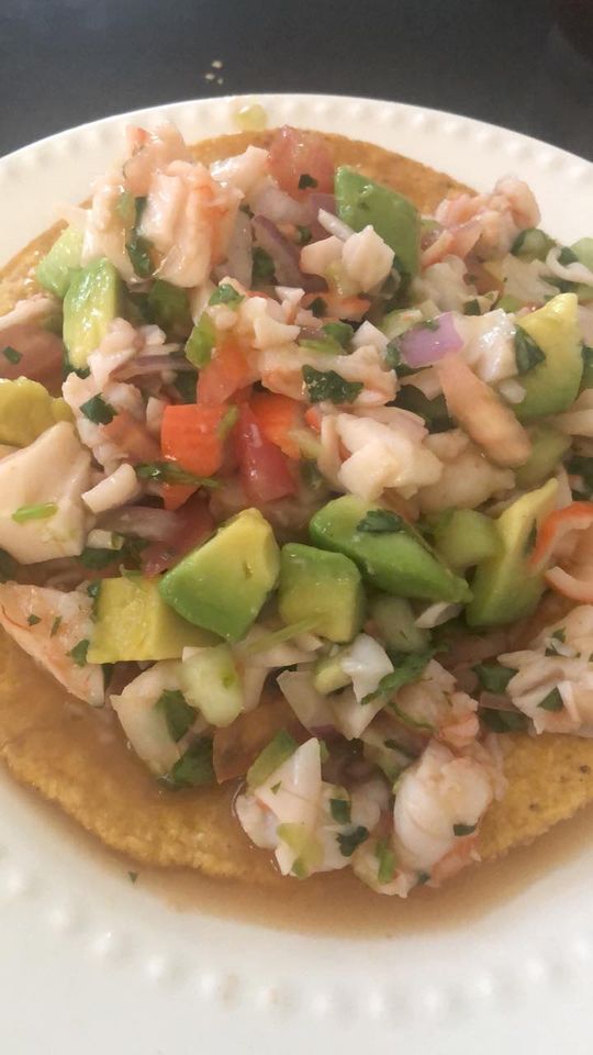 Shrimp and imitation crab meat Ceviche