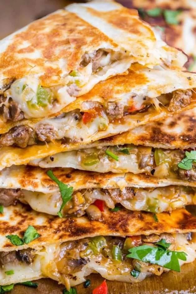CHEESE STEA QUESADILLAS