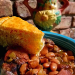 Crockpot Pinto Beans with Cornbread