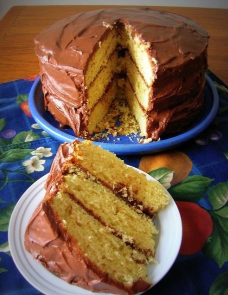 BUTTERMILK CAKE WITH CHOCOLATE FROSTING