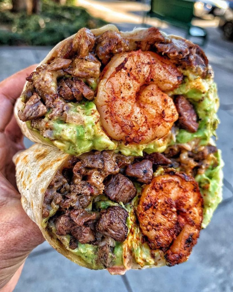 Surf and turf burritos