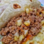 Homemade picadillo with Flour tortillas