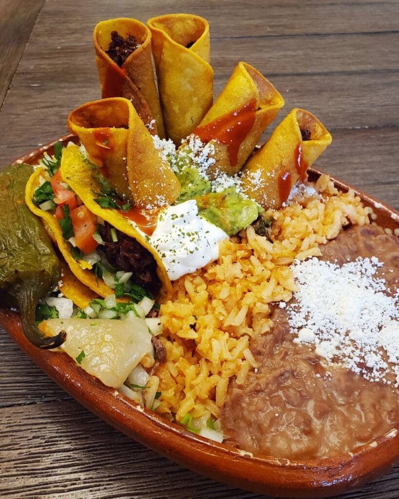 BAKED CHICKEN, BEAN AND CHEESE TAQUITOS