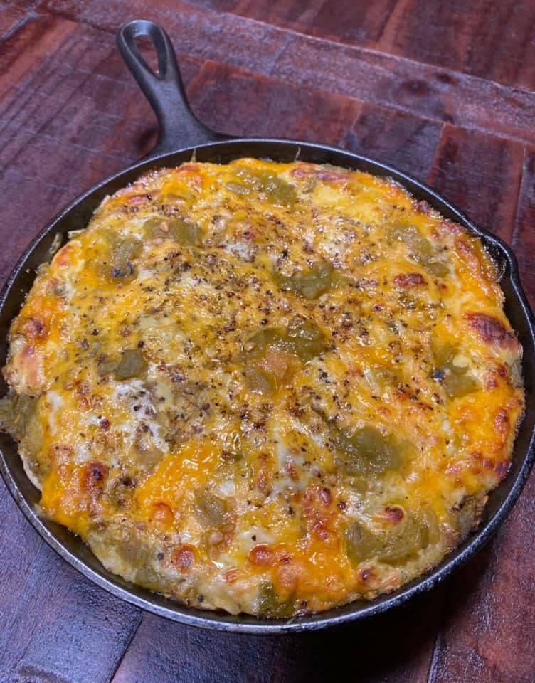 Cast Iron Green Chile Enchiladas