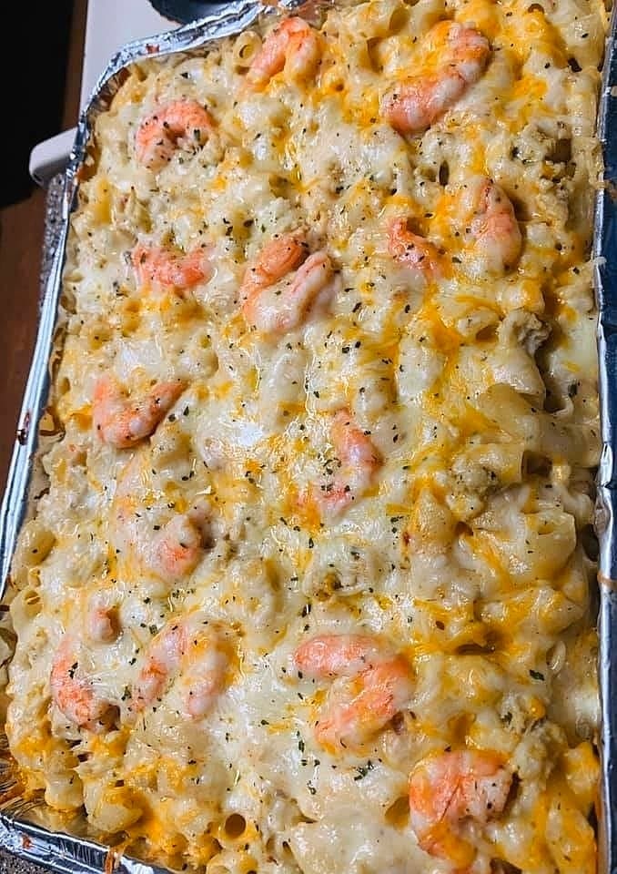 Seafood and cheese poppy