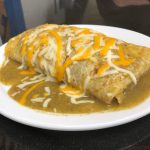 wet burrito with green sauce