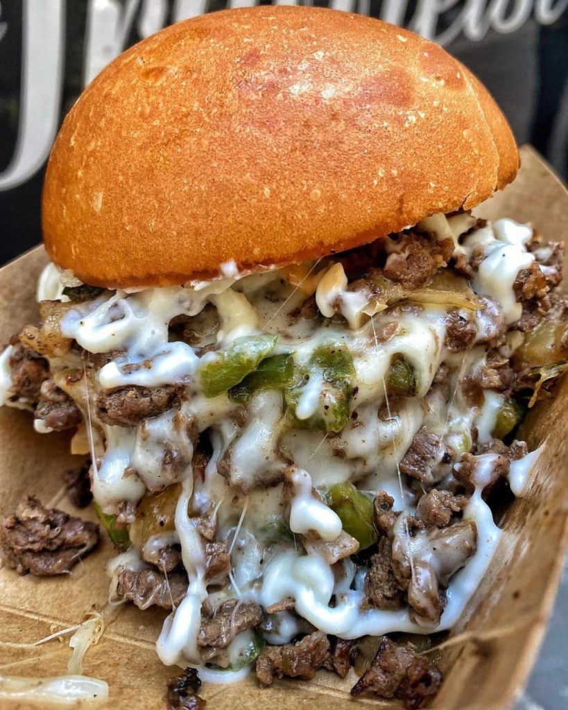 Philly cheesesteak burger