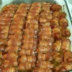 BACON-WRAPPED-SMOKIES WITH BROWN SUGAR & BUTTER