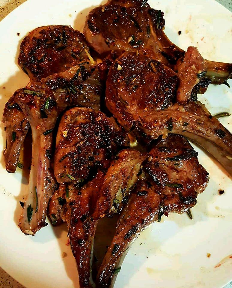 AIR FRYER LAMB CHOPS WITH ROSEMARY GARLIC