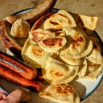 Homemade Pierogi and Hotdogs and  Philly Cheese steak Brats