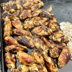 Teriyaki wings with some pineapple chunks!