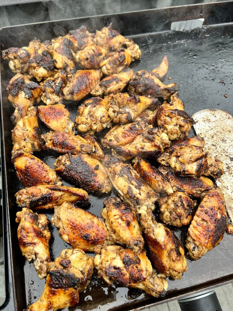 Teriyaki wings with some pineapple chunks!