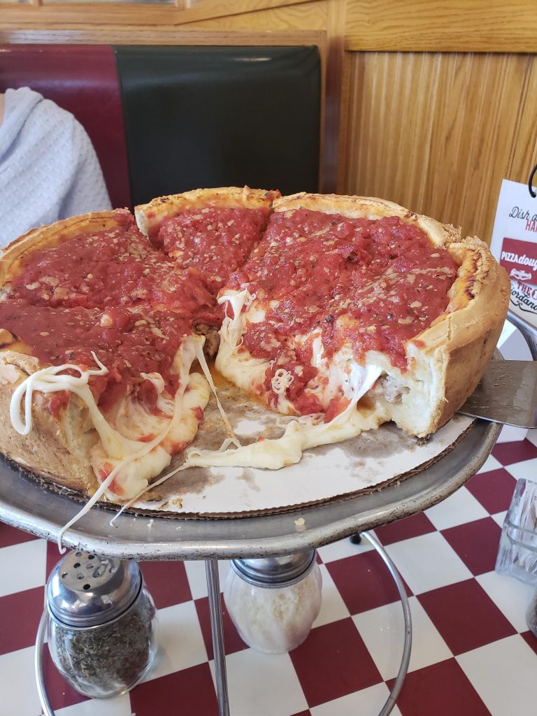 HOMEMADE CHICAGO STYLE DEEP DISH PIZZA