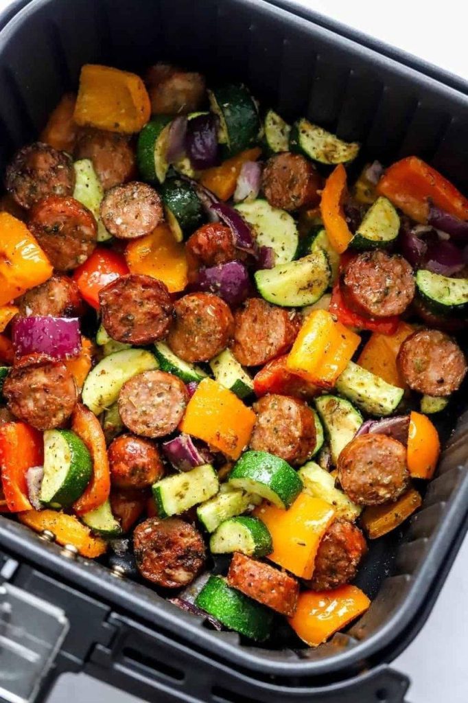 Air Fryer Sausage and Veggies