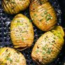 Air Fryer Garlic Butter Hasselback Potatoes
