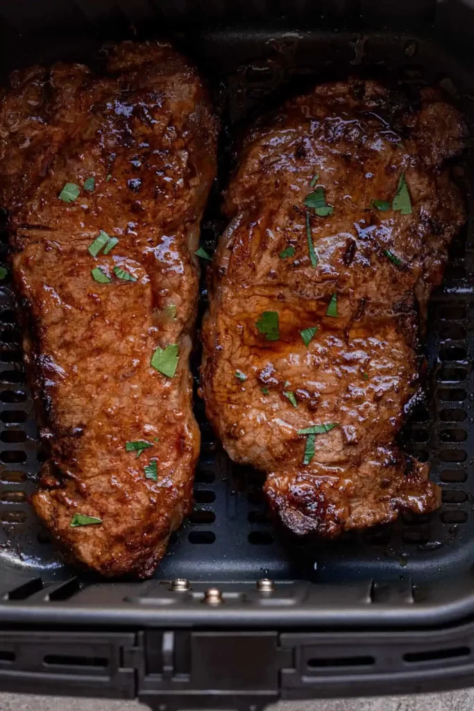 Air Fryer New York Strip Steaks