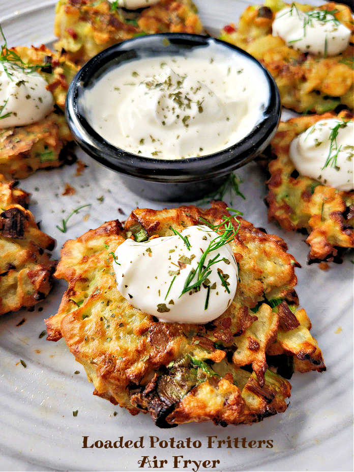 Loaded Air Fryer Potato Fritters