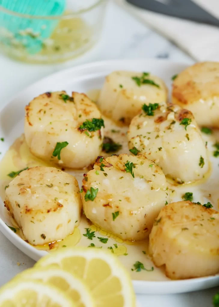 Air Fryer Scallops with Garlic Herb Butter