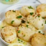 Air Fryer Scallops with Garlic Herb Butter