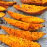 Spicy baked sweet potato wedges